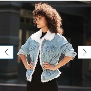 Gorski oversized denim jacket with lamb trim. Size XS